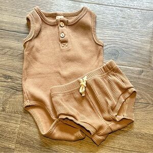 18-24m Beige Brown Ribbed Set Little One Shop